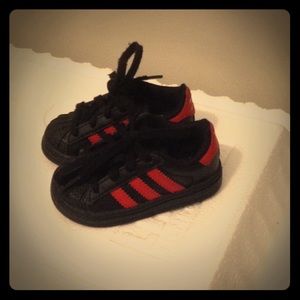 Adidas Shell Toes (Blk and Red)